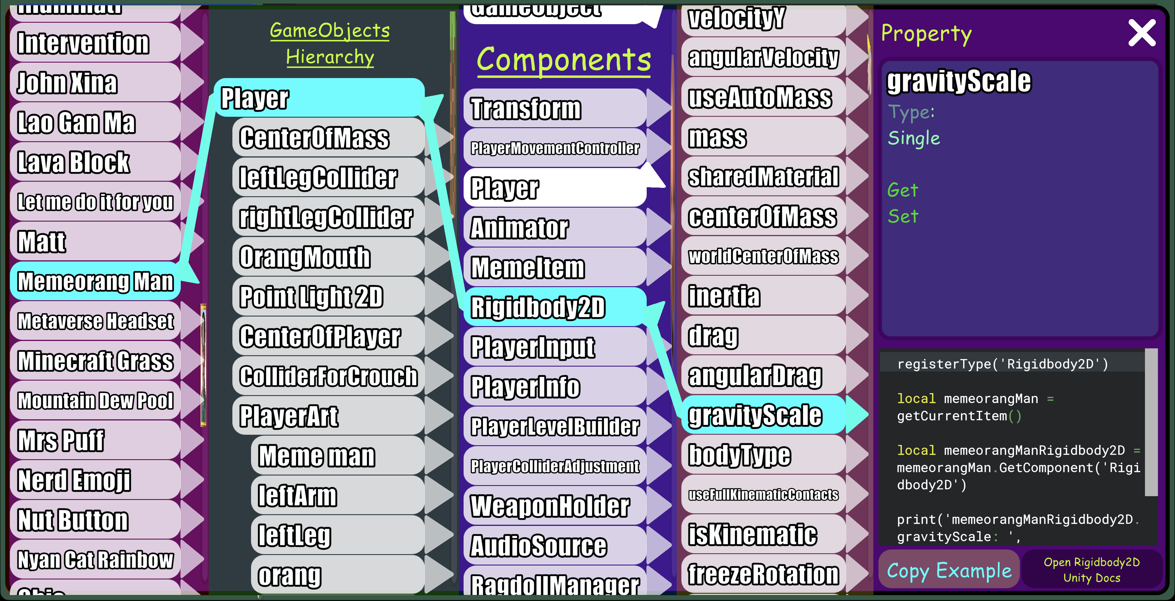 Basic Example | Ye Olde Meme Game 2 ModScripting