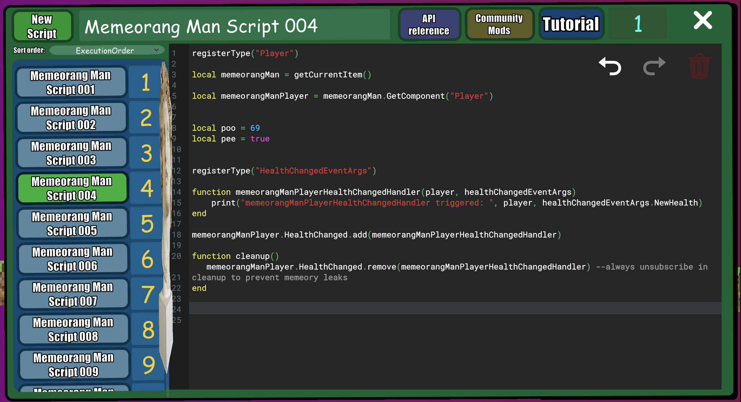 ModScript Structure | Ye Olde Meme Game 2 ModScripting
